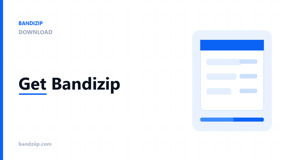 Bandizip download guide showing the installer window, version number and supported Windows builds